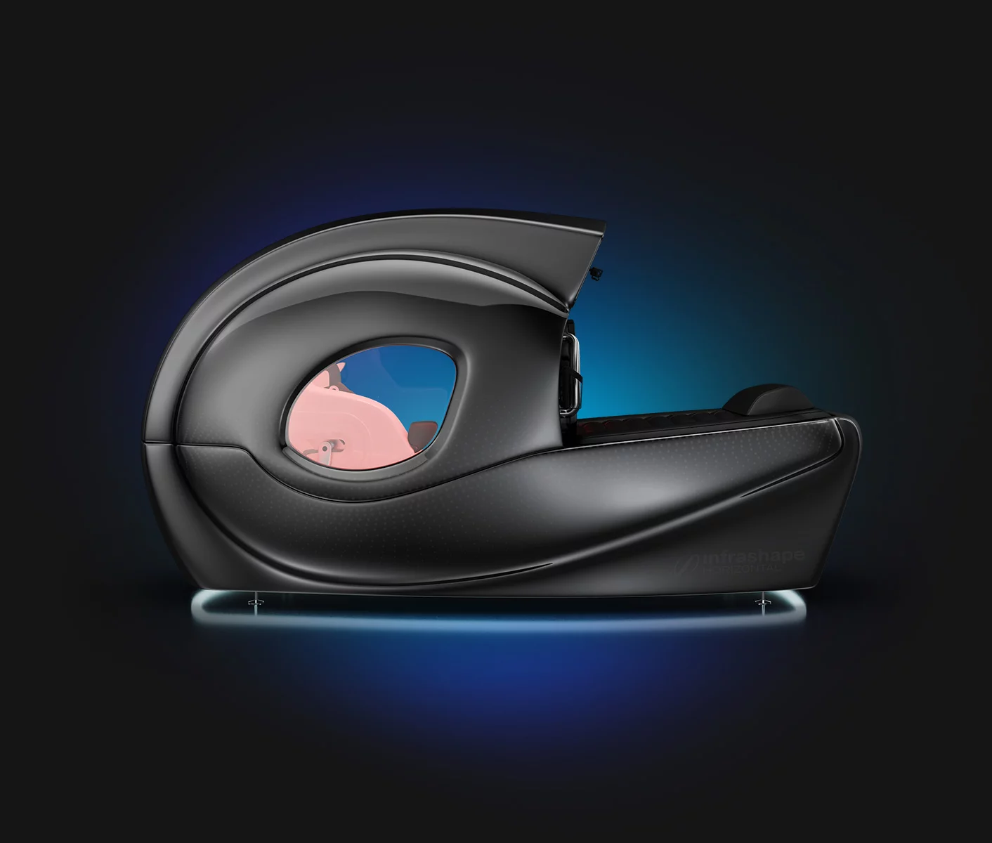 INFRASHAPE vista frontal — câmara selada com painéis infravermelhos e controle digital